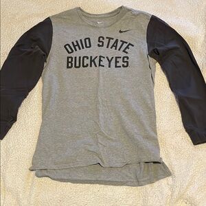 Nike Gray and Black Ohio State Long Sleeve Shirt